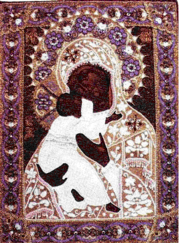 Икона. Вышивка бисером. 1800 год, Россия